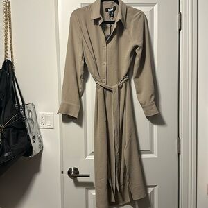 NWT DKNT Tan Button Shirt Dress